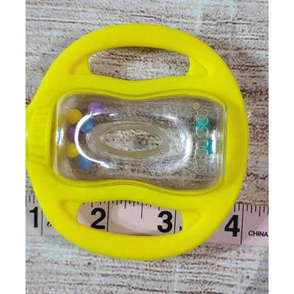 Vintage Ansa Baby Rattle Teether Toy Yellow Silicone 4" - Picture 3 of 3